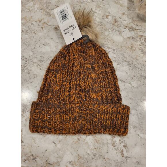 Women's '47 Brown Cleveland Browns Meeko Historic Logo Cuffed Knit Hat with Pom - Picture 5 of 5